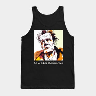 Charles Bukowski Portrait - Famous Writer Art Tank Top